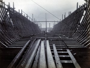 Yard No. 647, Baikal. Ice-Breaking Train Ferry Steamer Baikal in Frame at Low Walker Yard by English Photographer